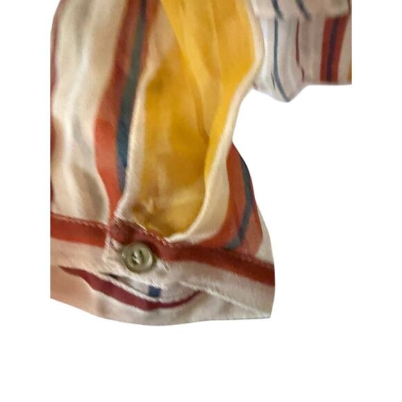 Anthropologie Maeve Sheer Silk Mullticolor Striped Blouse   S - Picture 6 of 10